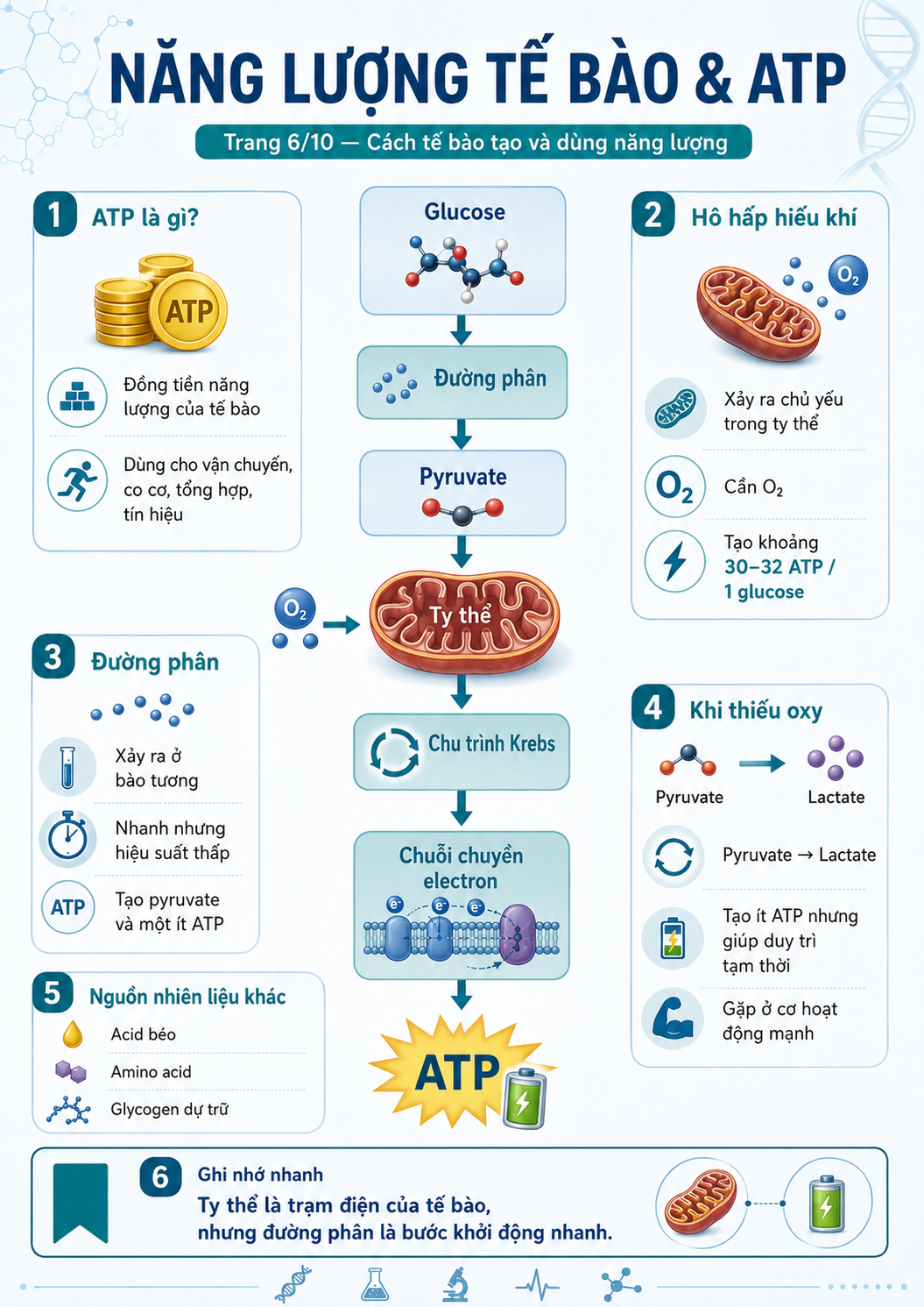 Infographic năng lượng tế bào và ATP